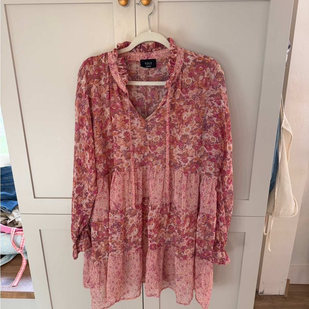 Vici Pink Floral Boho Women's Top/Dress